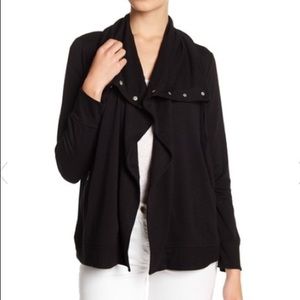Cable & gauge Shawl Collar Cardigan, Navy Blue, XS